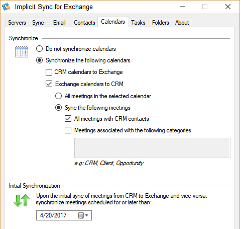 Synchronize CRM Data with Users' Exchange Mailboxes